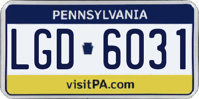 PA license plate LGD6031