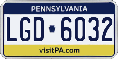 PA license plate LGD6032
