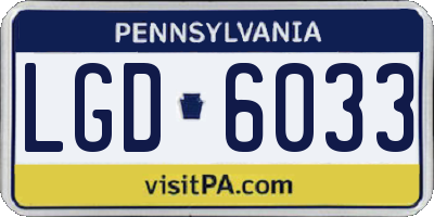 PA license plate LGD6033