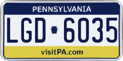 PA license plate LGD6035
