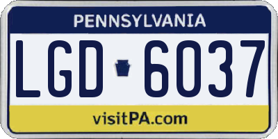 PA license plate LGD6037