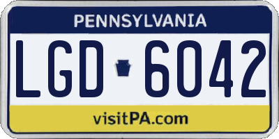 PA license plate LGD6042
