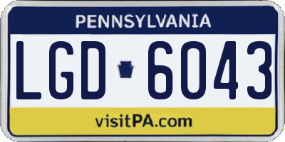 PA license plate LGD6043