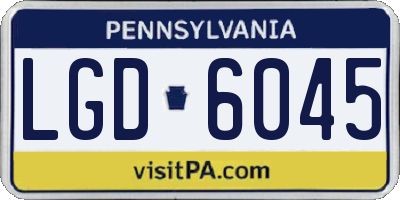 PA license plate LGD6045