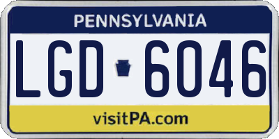 PA license plate LGD6046
