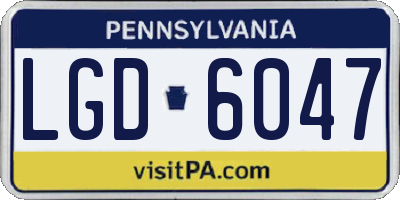PA license plate LGD6047