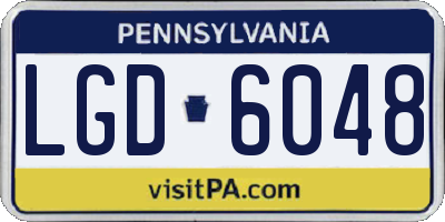 PA license plate LGD6048