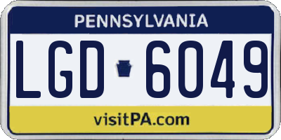 PA license plate LGD6049