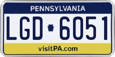 PA license plate LGD6051