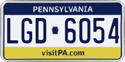 PA license plate LGD6054