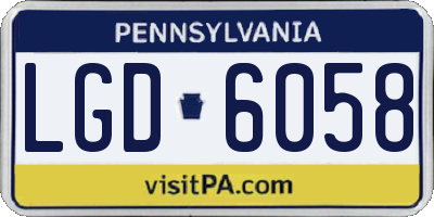 PA license plate LGD6058