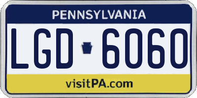 PA license plate LGD6060