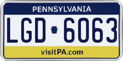 PA license plate LGD6063