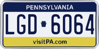 PA license plate LGD6064
