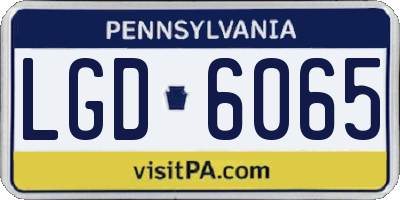 PA license plate LGD6065