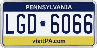 PA license plate LGD6066