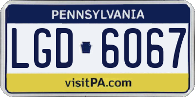 PA license plate LGD6067