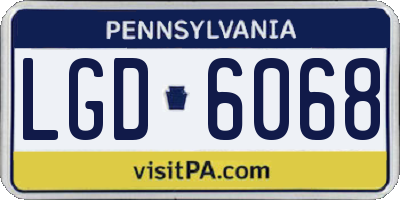PA license plate LGD6068