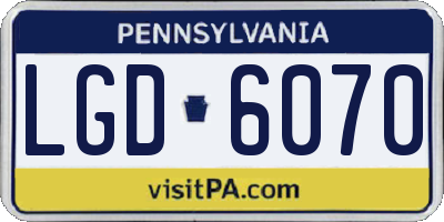 PA license plate LGD6070