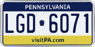 PA license plate LGD6071