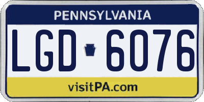 PA license plate LGD6076
