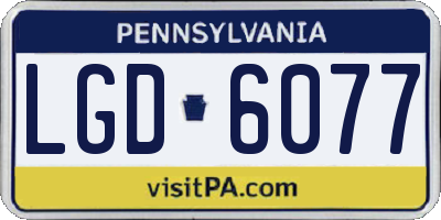 PA license plate LGD6077