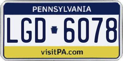 PA license plate LGD6078