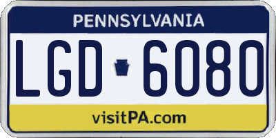 PA license plate LGD6080