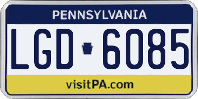 PA license plate LGD6085