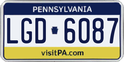PA license plate LGD6087