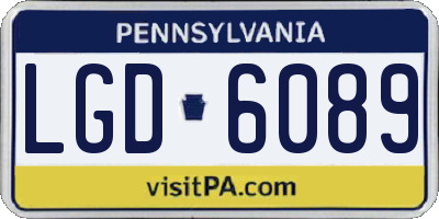 PA license plate LGD6089