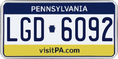 PA license plate LGD6092