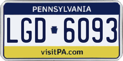 PA license plate LGD6093