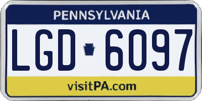 PA license plate LGD6097