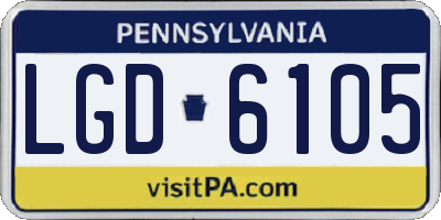 PA license plate LGD6105