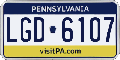 PA license plate LGD6107