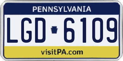 PA license plate LGD6109