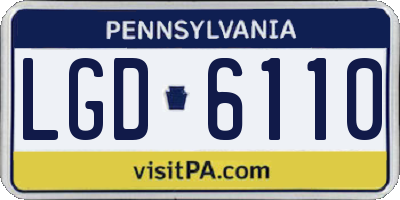 PA license plate LGD6110