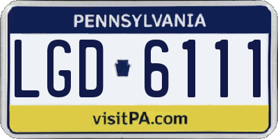 PA license plate LGD6111