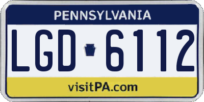 PA license plate LGD6112