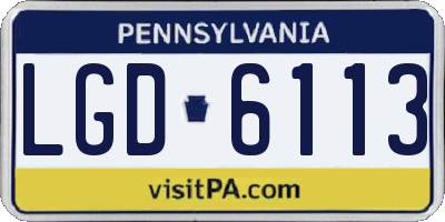 PA license plate LGD6113