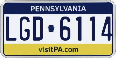 PA license plate LGD6114