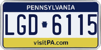 PA license plate LGD6115