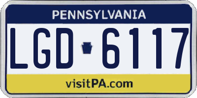 PA license plate LGD6117