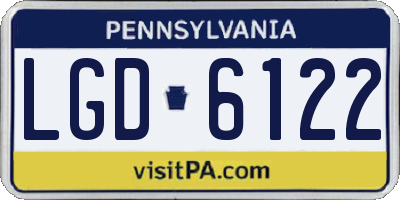 PA license plate LGD6122