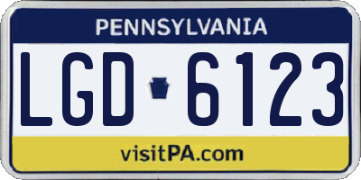 PA license plate LGD6123