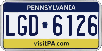 PA license plate LGD6126