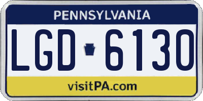 PA license plate LGD6130