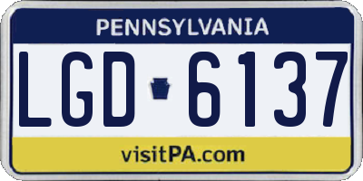 PA license plate LGD6137