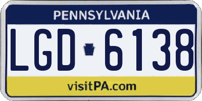 PA license plate LGD6138